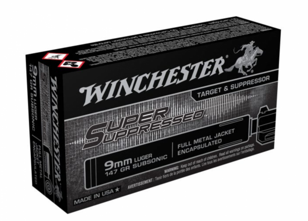Winchester Ammo Super Suppressed 9mm Luger Subsonic 147 gr (FMJ) 50 Bx - SUP9