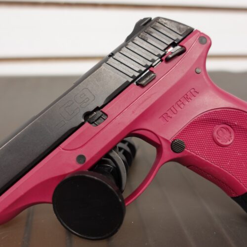 RUGER LC9 9MM PISTOL BLACK SLIDE PLUM FRAME 1 MAG, NO BOX