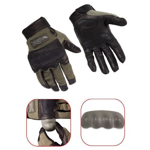 Wiley X Gloves Hybrid Removable Knuckle Foliage Green Medium G242ME Model: G242-ME