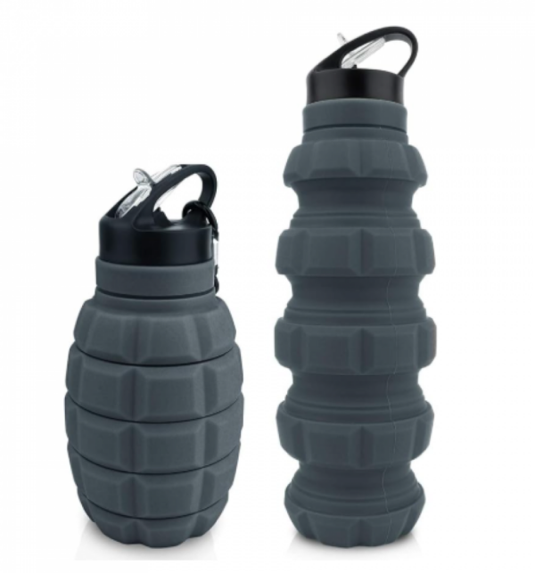 CampCo Caliber Gourmet SILICONE COLLAPSABLE TRAVEL WATER BOTTLE 580ML Reusable Silicone Foldable Water Bottle