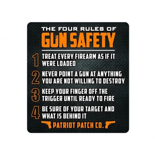 gun-safety__32011.jpg Patriot Patch Company - 4 Rules of Gun Safety Sticker - 2.75" x 3"