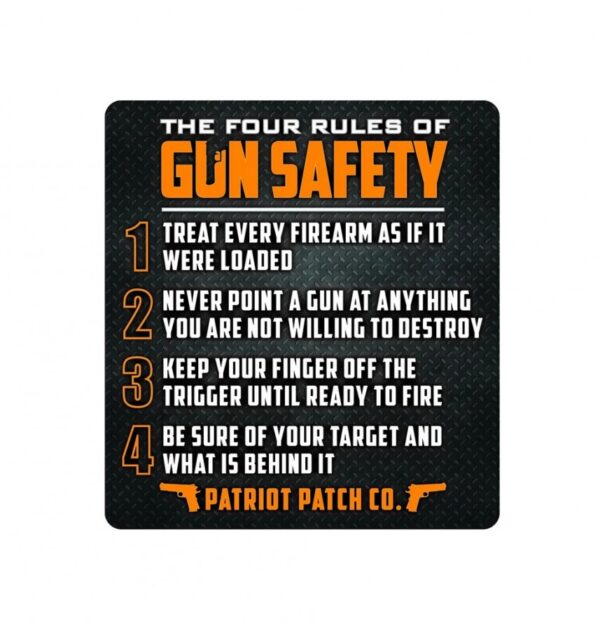 Patriot Patch Company - 4 Rules of Gun Safety Sticker - 2.75" x 3"