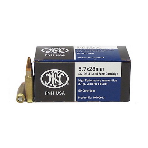 FN America Ammo 5.7x28mm Lead Free Ss195lf 27gr. Jhp 50-pack