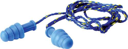 Walkers Corded Foam Ear Plugs 27 dB Blue Ear Buds w/Blue & Yellow Cord - GWPTPRCORDBL