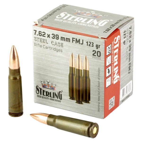 Sterling 7.62x39mm 123 gr FMJ 20rds Rifle Ammo 8698779967284