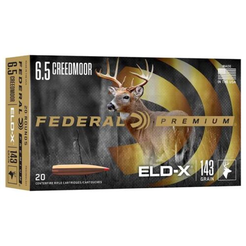 Federal Premium 6.5 Creedmoor Ammo 143 Grain ELD-X Polymer Tip - P65CRDELDX1