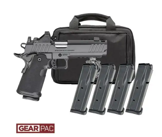 Springfield 1911 DS Prodigy AOS Comp Gear Pac 9mm 5" Barrel 17/20-Rounds w/ Viridian RFX11, 4 Mags