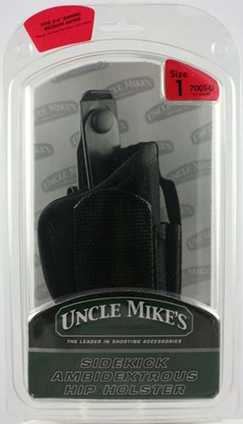 Uncle Mikes Sidekick Ambidextrous Hip Holster Size1 3"/4" Barrel 7001-0