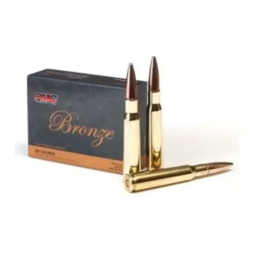 PMC Bronze 50 BMG Ammo 660 Grain Full Metal Jacket Boat Tail - 50A