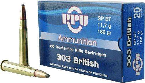 PPU PP303S2 Standard Rifle 303 British 180 gr Soft Point (SP) 20 Bx/ 10 Cs