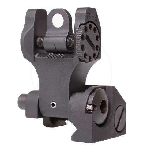Troy Industries - BattleSight Rear Sight AR-15 Black Hardcoat Anodized Folding Aluminum/Steel