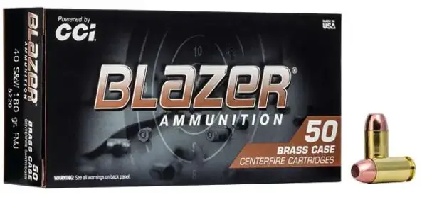 CCI Blazer Brass 40 S&W 180 gr Full Metal Jacket (FMJ) 50 Bx - 5220