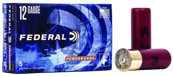 Federal Power-Shok 12 GA 00Buck-Shot 5-Rounds 2.75" - F12700