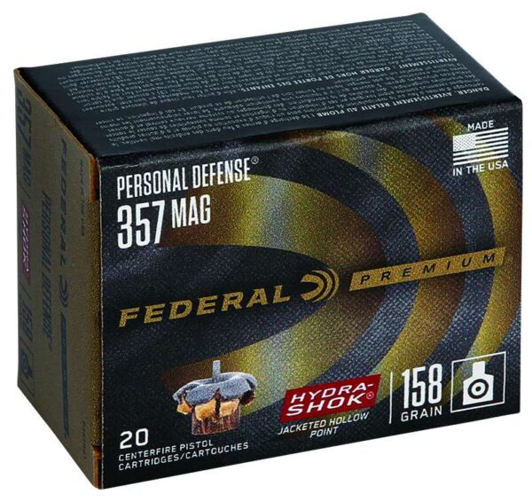 https-images.coreware.com-images-products-20951-14250845__66341.jpg Federal Premium Personal Defense 357 Mag 158 gr Hydra-Shok JHP 20 Bx P357HS1