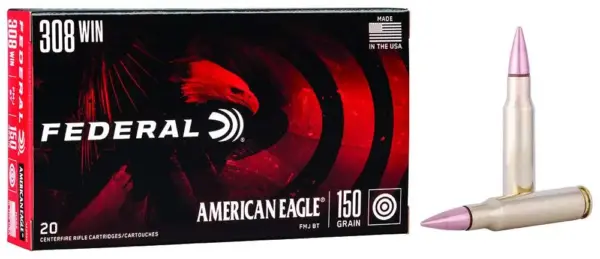 Federal American Eagle Brass .308 Win 150-Grain 20-Rounds FMJBT