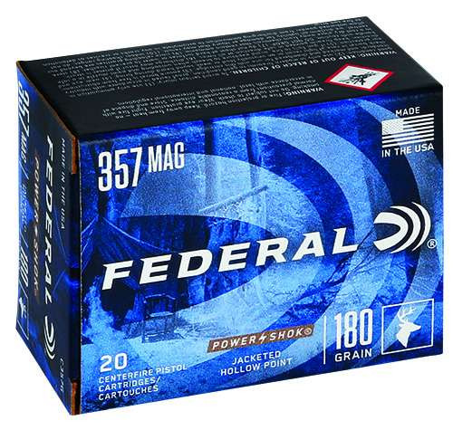 https-images.coreware.com-images-products-21296-14250930-71579.1749145674.1280.1280__93288.jpg Federal Ammunition Power-Shok 357 Mag 180 gr Jacketed Hollow Point (JHP) 20 Bx C357G
