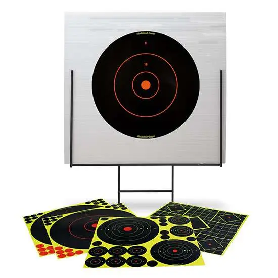Birchwood Casey Shoot-N-C Portable Shooting Range Self-Adhesive Paper w/Steel Stand Bullseye 1 Kit - 46101