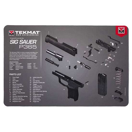 TEKMAT R17SIG9365 Sig Sauer P365  Cleaning Mat P365 Diagram 17"