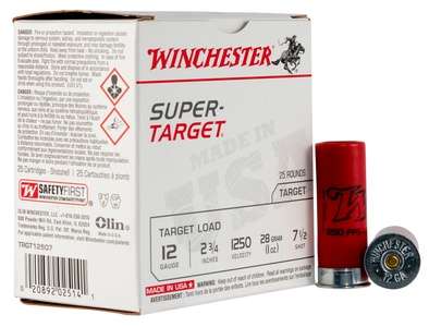 https-images.coreware.com-images-products-291105-14256465__05547.jpg Winchester Ammunition Super Target 12 Gauge 2.75" 1 oz 7.5 Shot 25 Bx TRGT12507