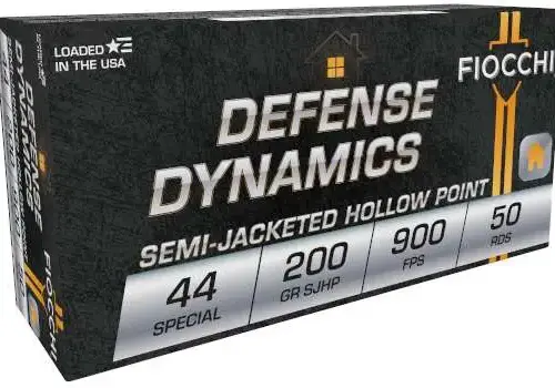 Fiocchi Defense Dynamics .44 Special 200 Grain SJHP Brass Pistol Ammunition - 44SA500