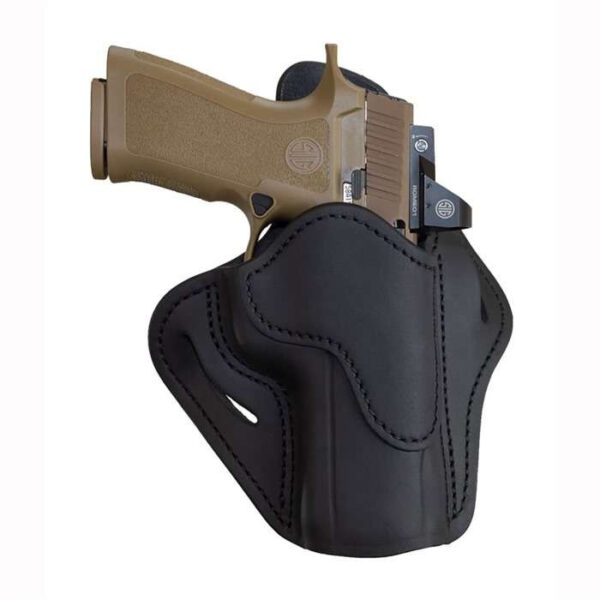 1791 Gunleather BH2.4 Stealth Black Leather OWB Sig P320/Sprgfld XD-M/Walther PPQ Right Hand - ORBH24SBLR