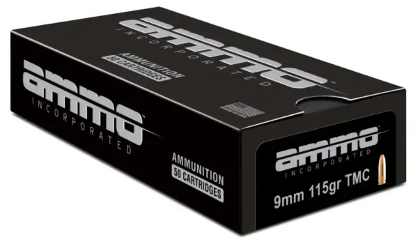 Ammo Inc. Signature Target Handgun Ammo Brass 9mm 50-Rounds 115 Grain TMC