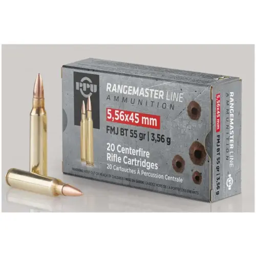 PPU Rangemaster Brass 5.56 NATO 55-Grain 20-Rounds FMJBT - PPRM5561