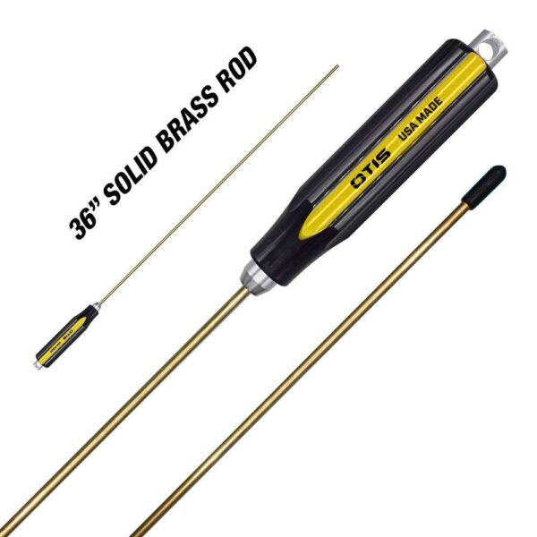 Otis Technology Gun Cleaning Rod 1-Piece Brass with Rotating/Fixed Handle 36” FG-SROD-22B