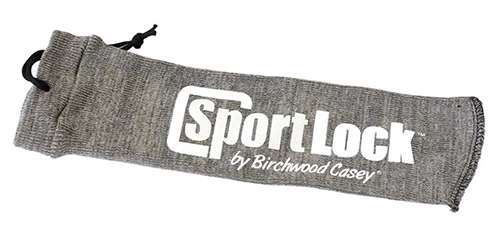 https-images.coreware.com-images-products-8760-14249684__58963.jpg Birchwood Casey SportLock Silicone Gun Sleeve Handgun Gray Silicone-treated Cotton 15" - 06950