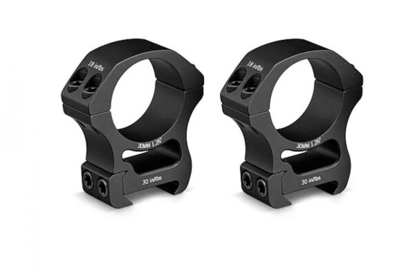 Vortex Pro Series 30mm Rifle Scope Rings, Weaver/Picatinny, High Height, 1.26 inch, Black