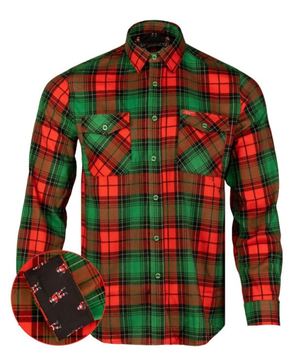 retro-rifle-red-green__43320.jpg Retro Rifle TACTICAL SANTA FLANNEL RED GREEN Button Down