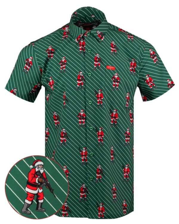RETRO RIFLE TACTICAL NIGHT SANTA HOLIDAY BD GREEN RED WHITE