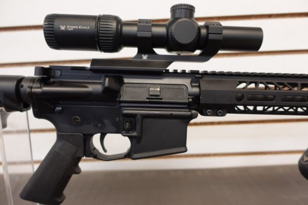 DEL TON AR-15 DTI-15 .556 STRIKE EAGLE VORTEX 1-8X24 CANTILEVER MOUNT, FORGRIP; FLASHHIDER
