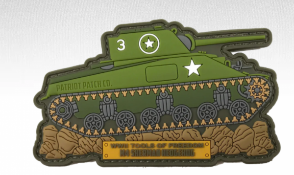 Patriot Patch Company -WWII Armor "M4 Sherman Tank - Patch 4.00" x 2.50"