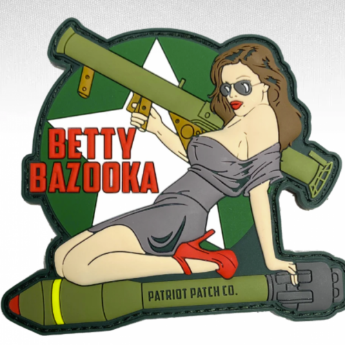 screenshot-2025-06-19-105114__75213.png Patriot Patch Company -WWII Pinup Girl Betty Bazooka - Patch 3"x3.25"