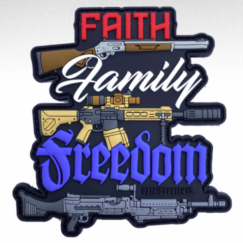 Patriot Patch Company - Faith, Family, Freedom - Patch 2"x3"