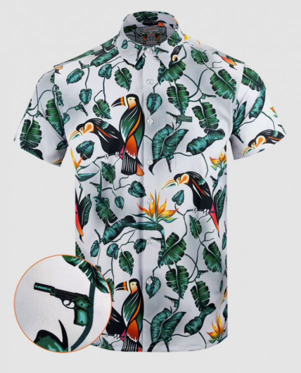 RETRO RIFLE TWO-CANS BUTTON DOWN
