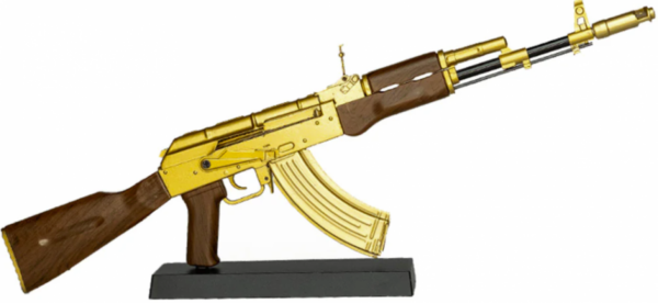 GOAT GUNS MINIATURE AK-GOLD MODEL AK 47 "GOLDILOCKED"