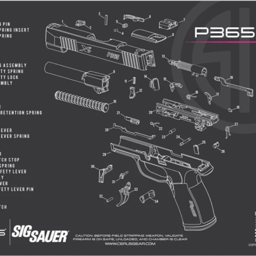 CERUS GEAR CLEANING MAT SIG365XL SCHEMATIC - CHARCOAL GRAY/PINK