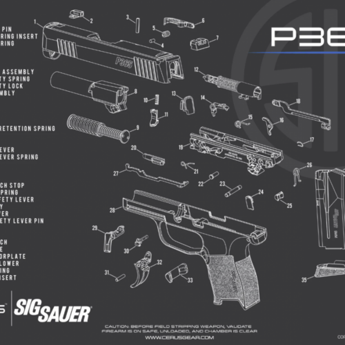CERUS GEAR CLEANING MAT SIG365 SCHEMATIC - CHARCOAL GRAY/CERUS BLUE