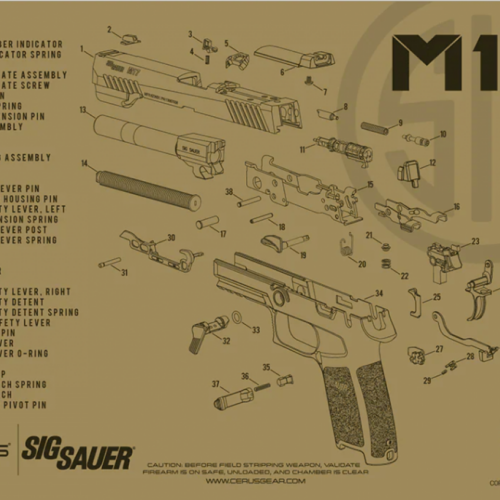 CERUS GEAR CLEANING MAT SIG M17 SCHEMATIC -COYOTE
