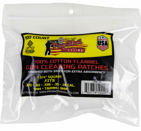 102 PRO-SHOT PATCH .270-.38CAL 100CT