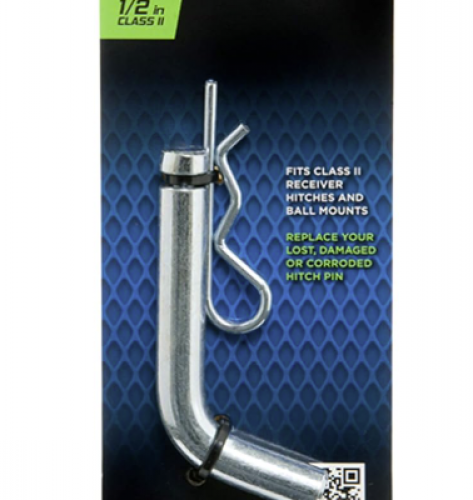 TOWSMART Standard Steel Bent Hitch Pin with Clip, 1/2 in. Diameter Pin, Fits 1-1/4 in. Receivers - 731M