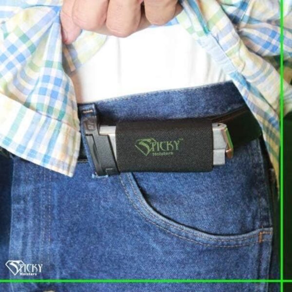 sticky-belt-slider__92536.jpg Sticky Holster Belt Slider Elastic Mag Holder Belts Up to 1.75" Non-Slip Extra Elastic 2-Pack